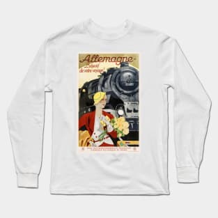 Allemagne Germany Railroad Vintage Poster 1928 Long Sleeve T-Shirt